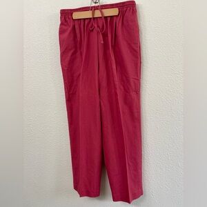 NWT Alfred Dunner Deep Rose Coral Salmon Colored Linen Pants Women’s Size 16